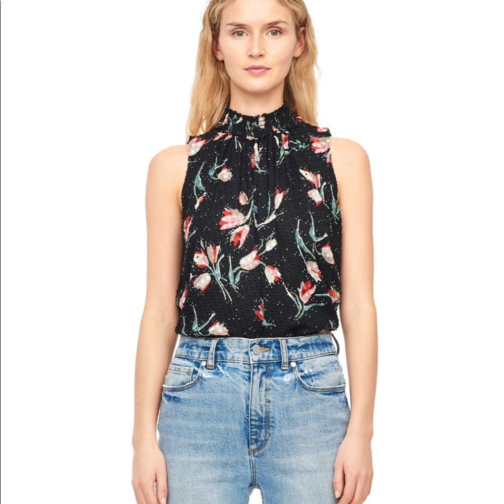 Rebecca taylor Ikat tulip smocked top
